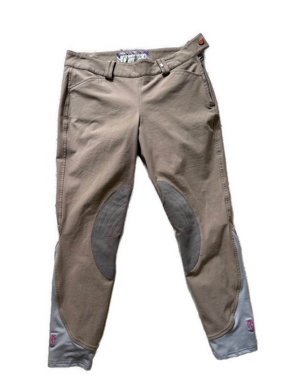 SYMPHONY Tan Riding Breeches with Suede Knee Patches